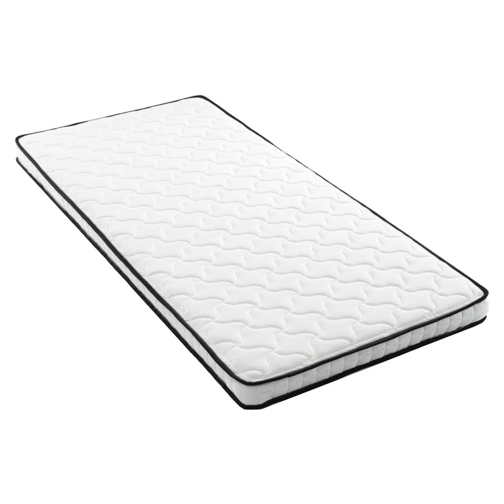 Divano letto imbottito estraibile con rete a doghe e due materassi a molle beige con LED e USB