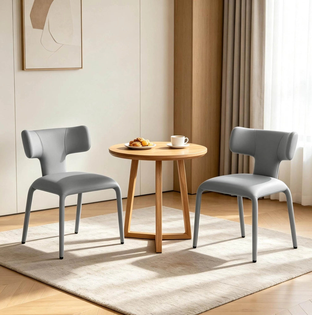 SEDIA Set da 2 pezzi 53x53x78 cm Similpelle Grigia con rotelle