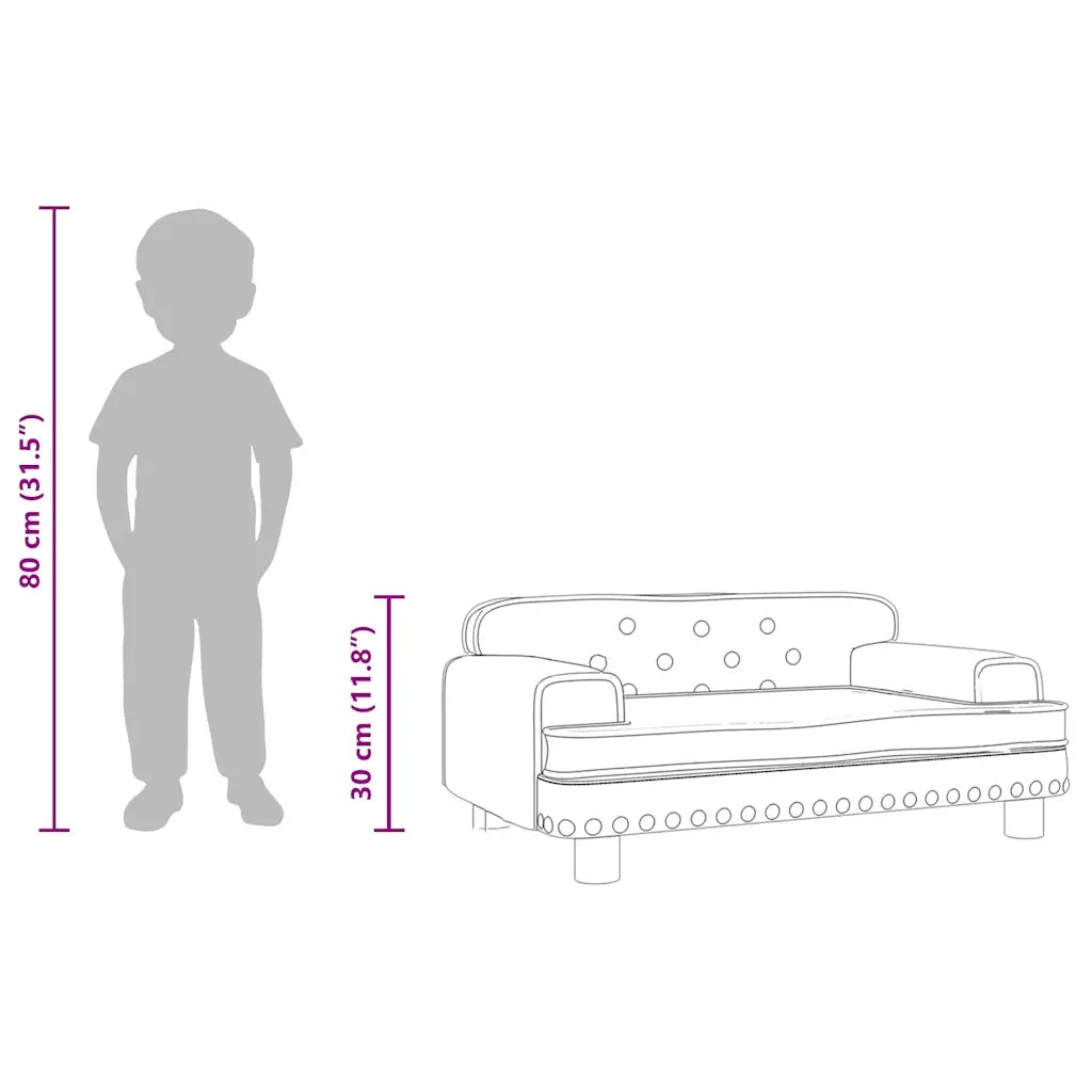 Divano per Bambini Nero 70x45x30 cm in Velluto 3196297