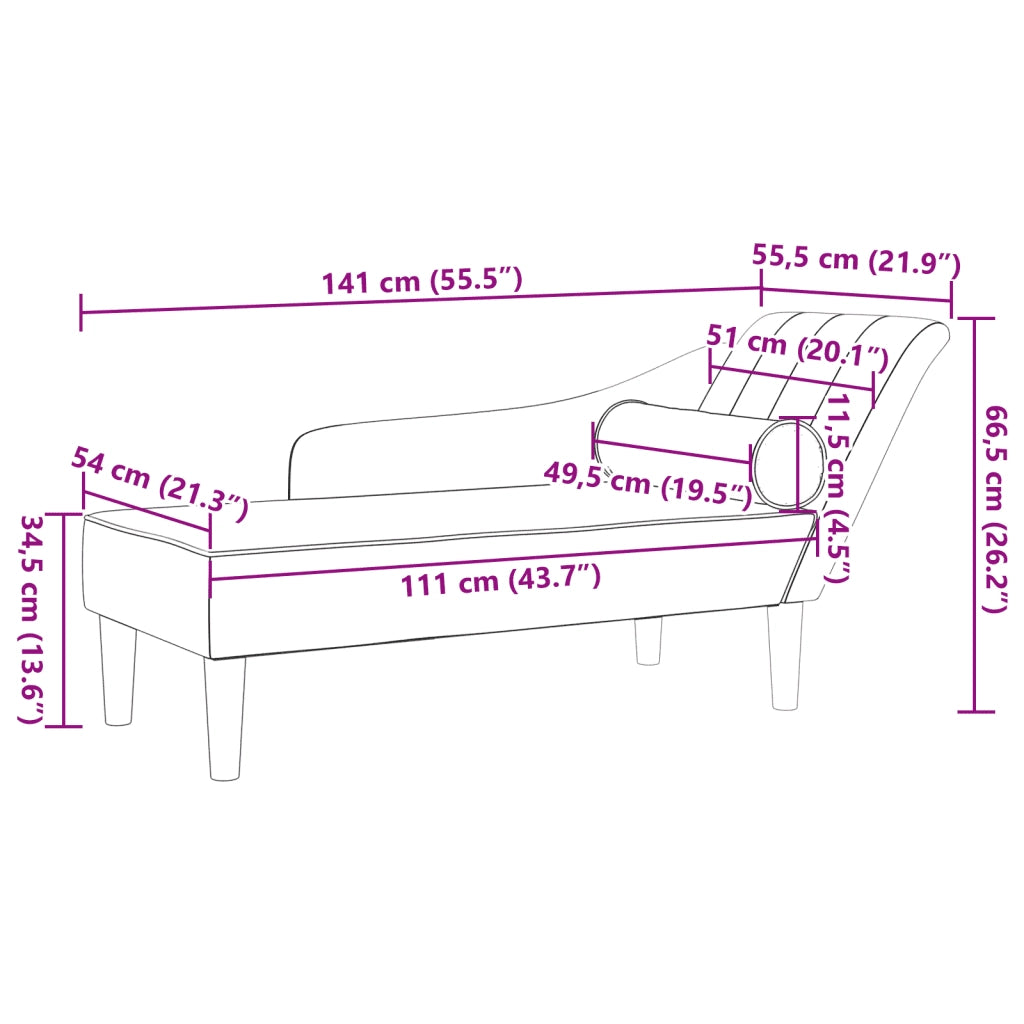 Chaise Longue con Cuscini Grigio Scuro in Tessuto 4007597