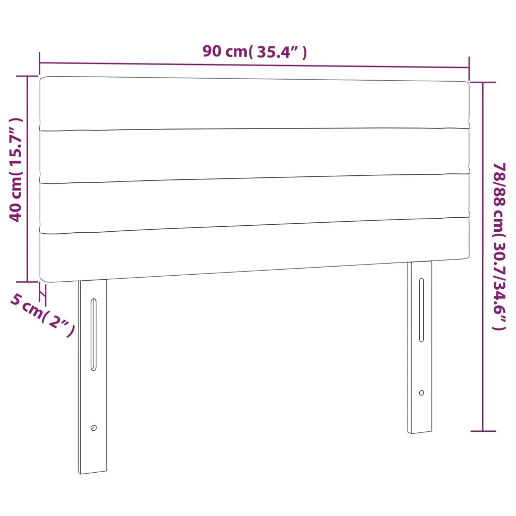 Testiera Nera 90x5x78/88 cm in Velluto 346126
