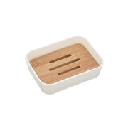 Portasapone bianco effetto legno | Bamboo