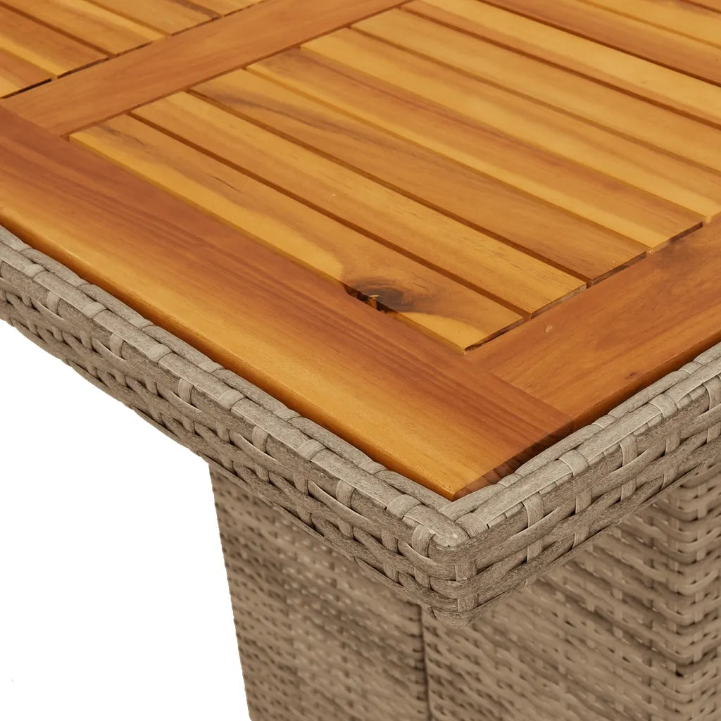 Set da Pranzo da Giardino 7 pz con Cuscini Beige in Polyrattan 3213145