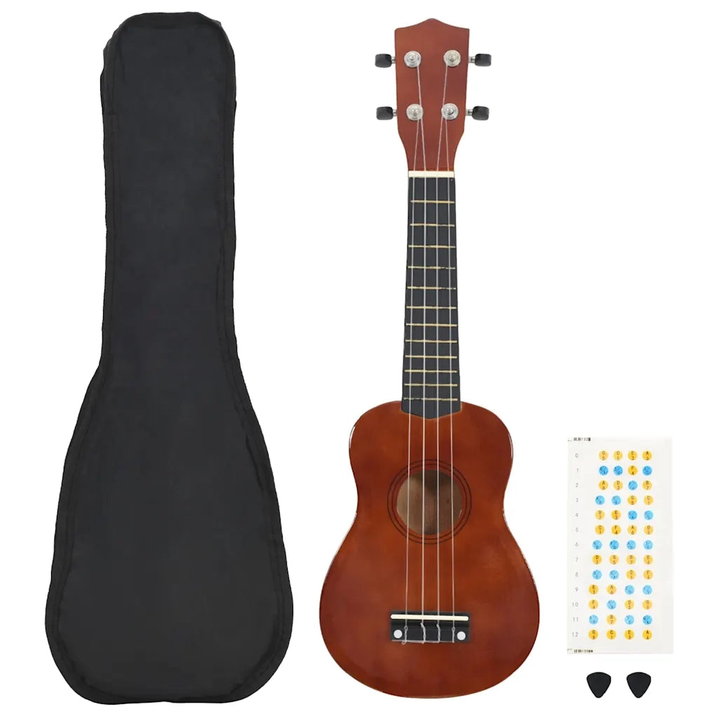 Set Ukulele Soprano con Borsa per Bambini Legno Naturale 21 70145