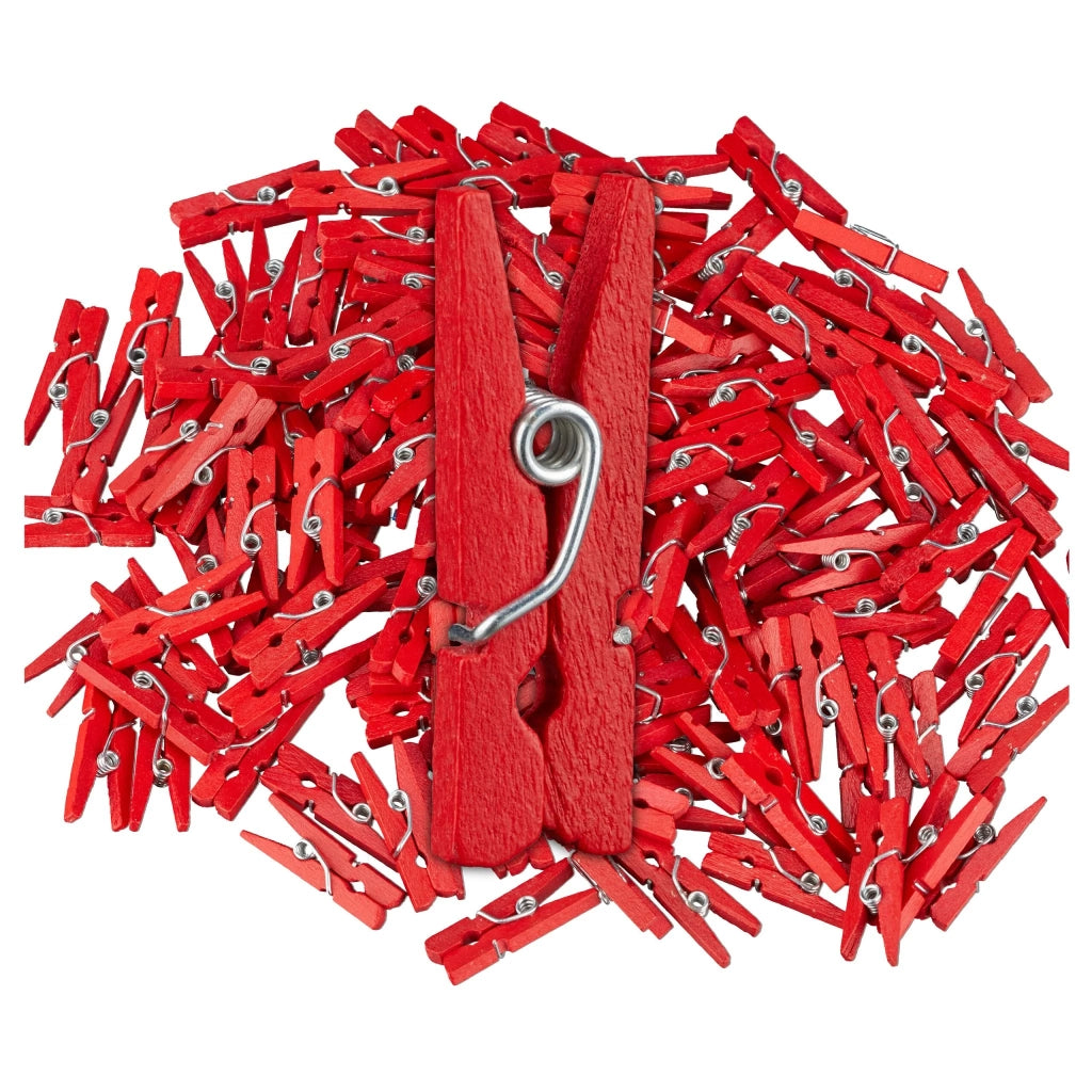 Set di 400 mollette per bucato piccole in legno per bricolage e decorazione 2,5 x 0,8 x 0,3 cm in legno naturale 13_0014744