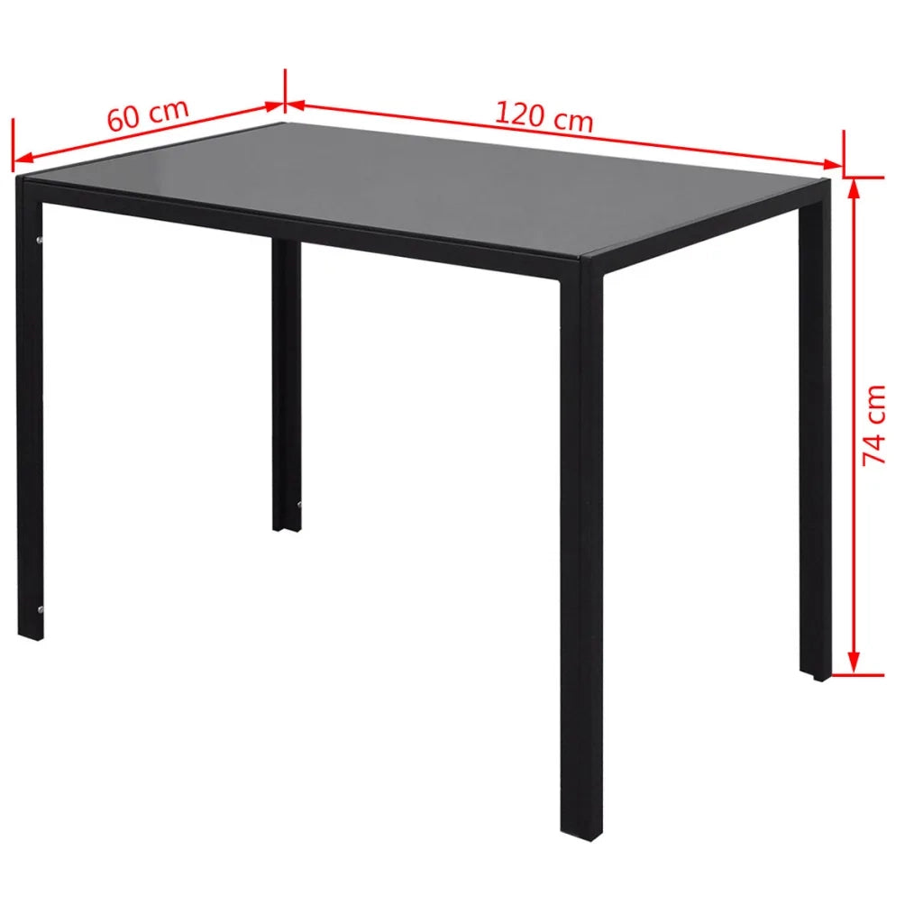 Set Tavolo da Pranzo 7 pz Nero 242987
