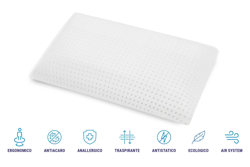 Coppia Cuscini in 100% Memory Foam- Altezza 15 cm – Traspirante Anallergico indeformabile