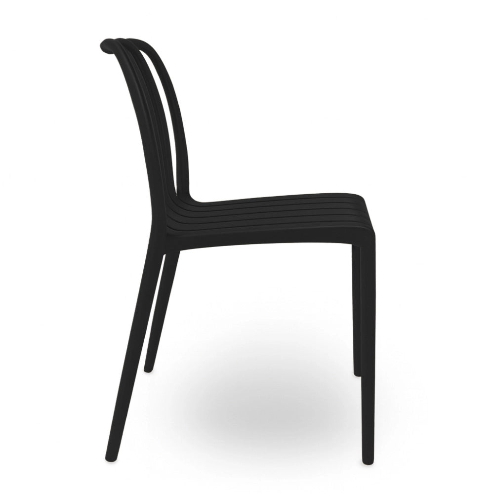 Sedia da esterno Iside in plastica resistente, modello comfort premium nera