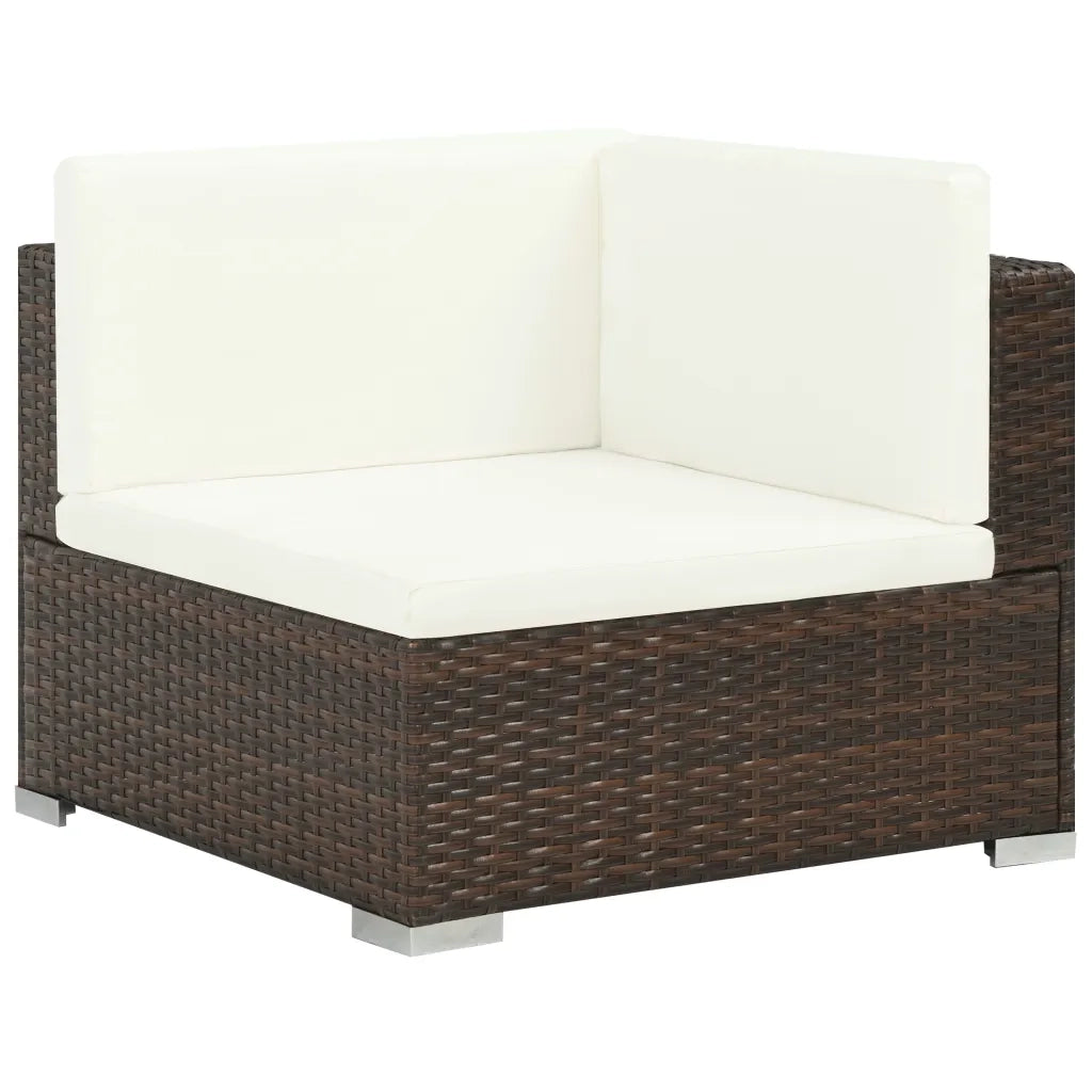 Set Divani da Giardino 8 pz con Cuscini in Polyrattan Marrone 44609