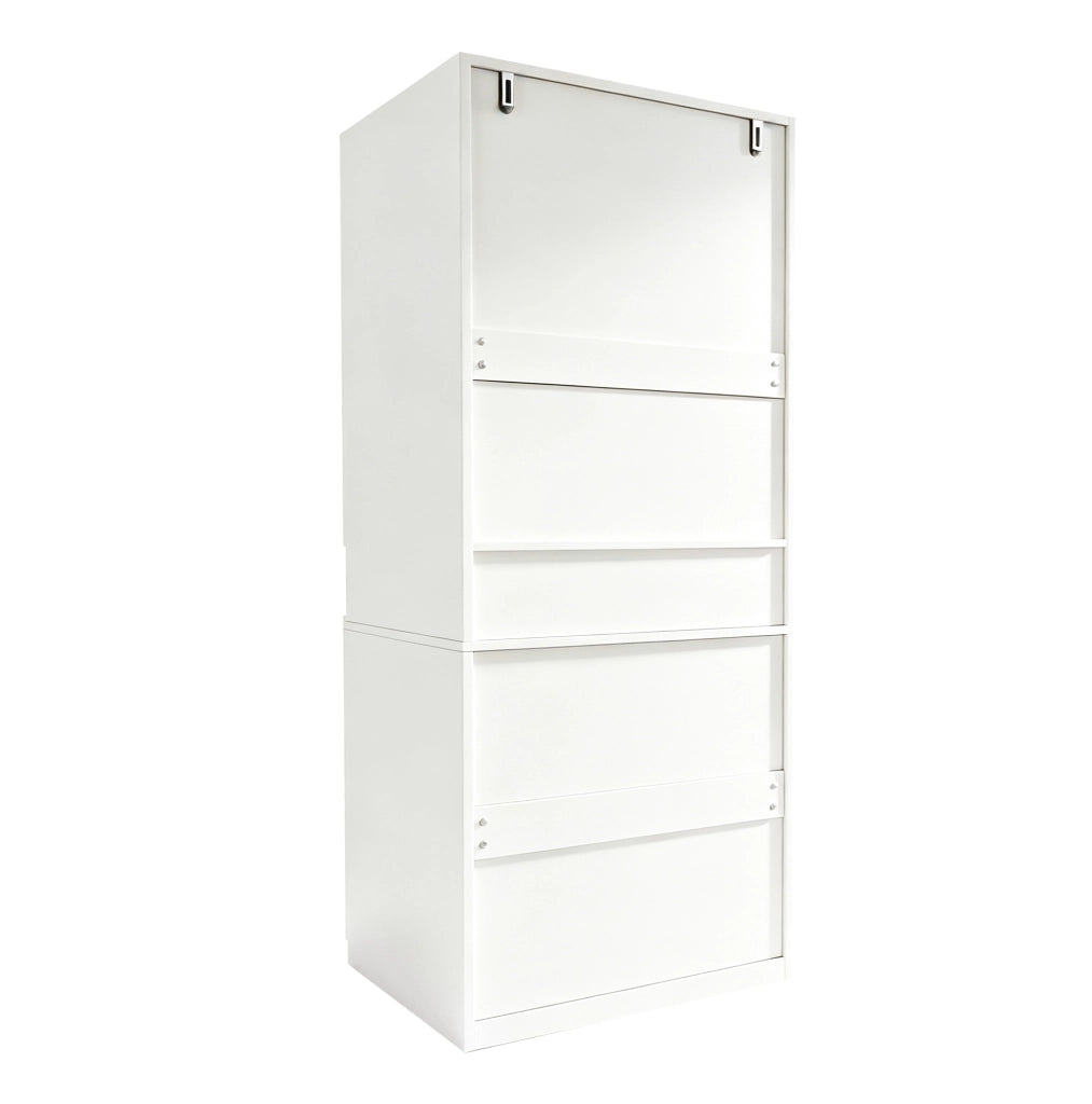 Armadio bianco 70x55x180 cm con LED, ampio spazio e ripiani illuminati