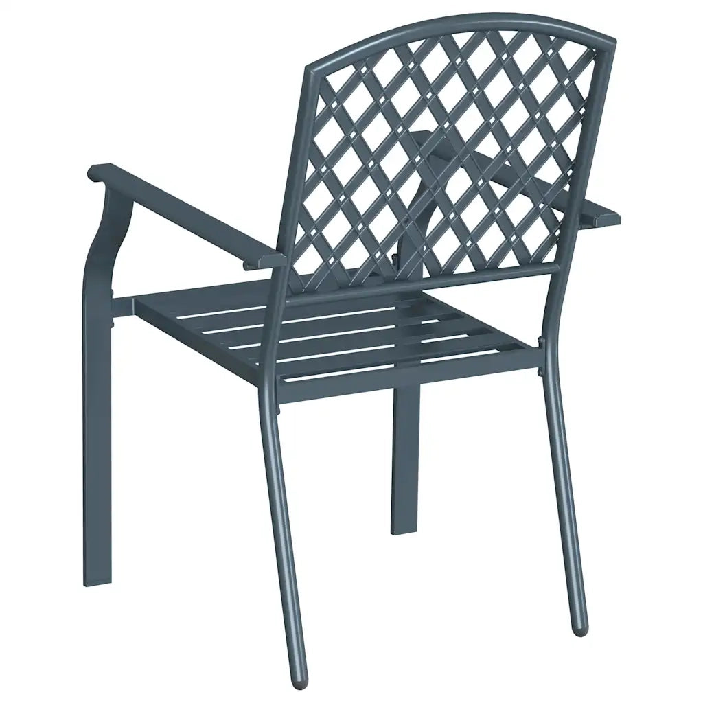 Sedia da Giardino 2 pz Antracite Acciaio 362775