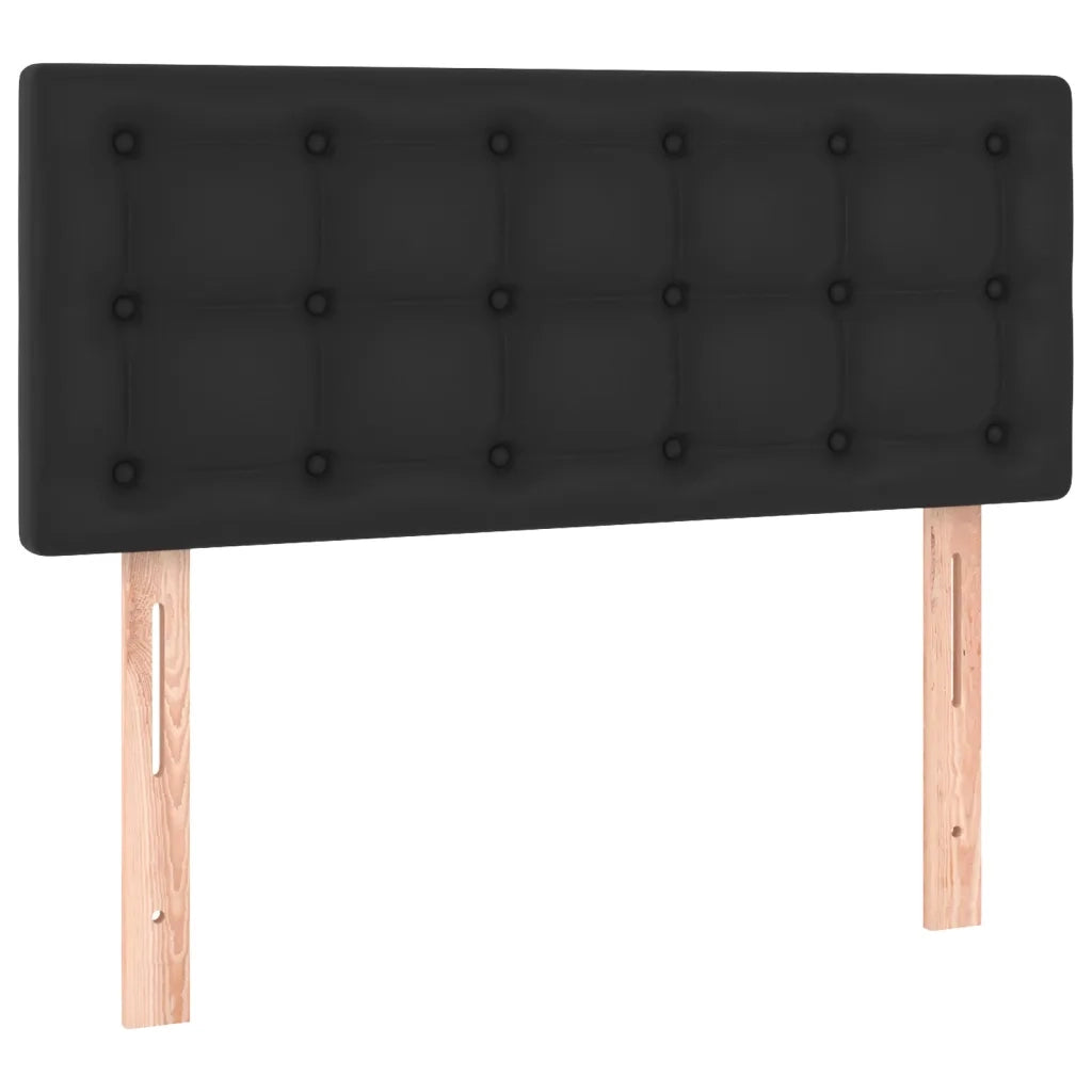 Giroletto a Molle con Materasso e LED Nero 90x200 cm Similpelle