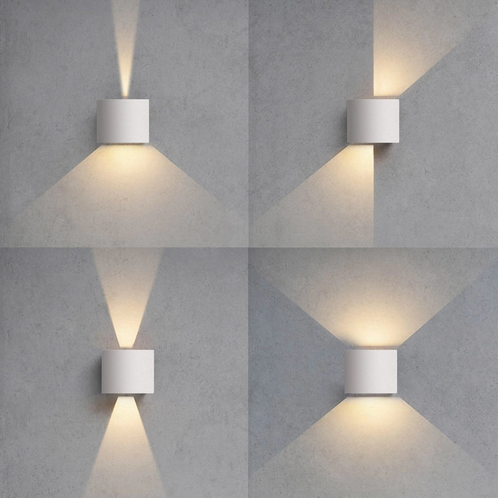 Applique led da parete a doppio fascio colore corten mod. Marbella round