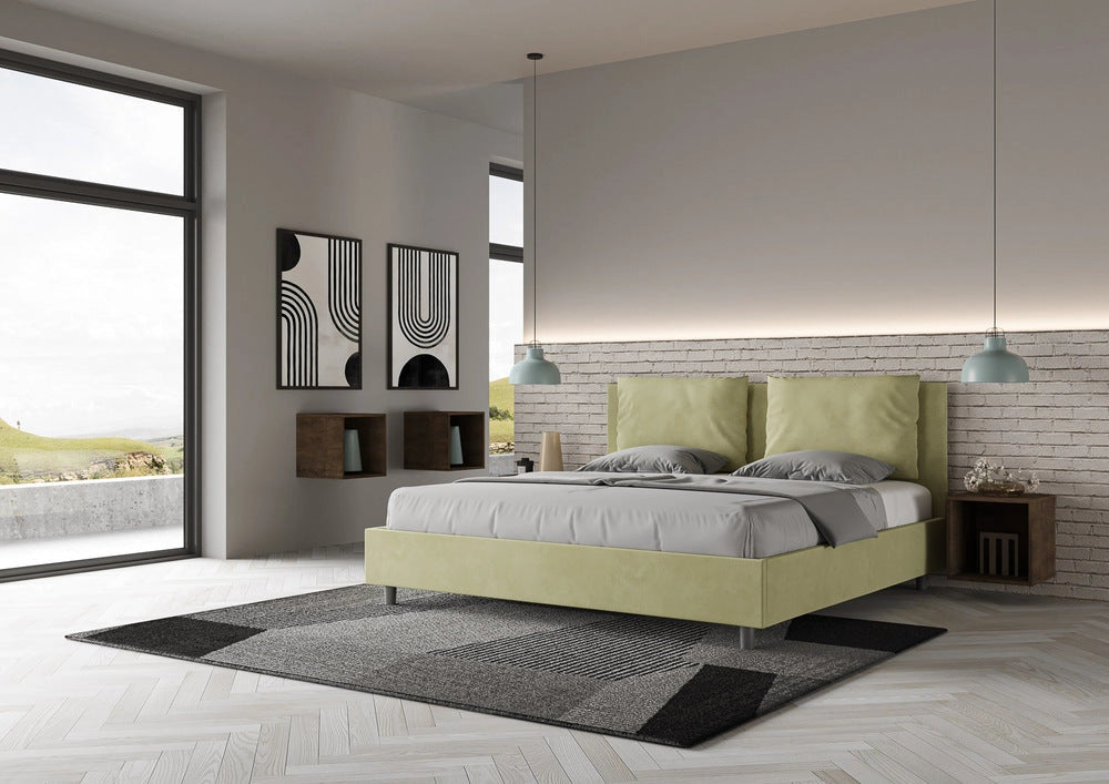 Letto Matrimoniale Francese 150x200 cm con Rete Antea Tè Verde