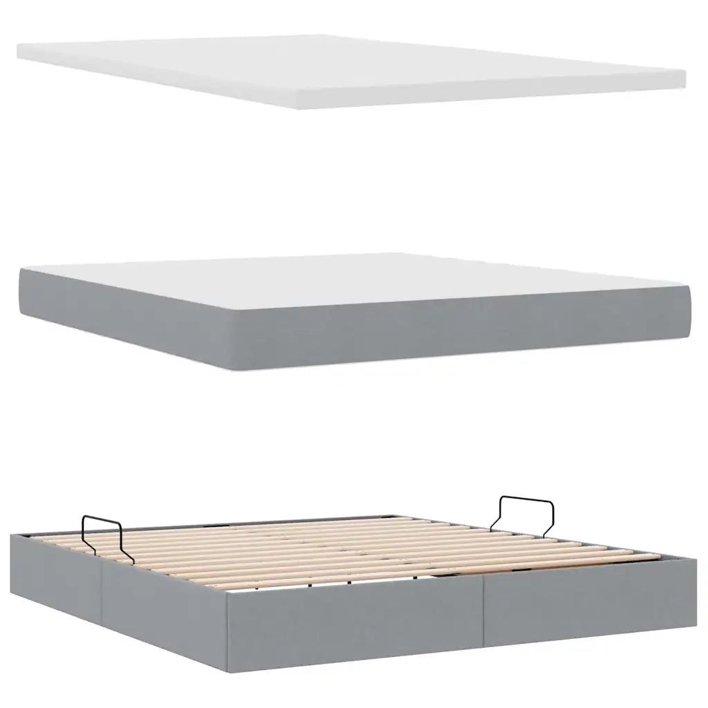 Letto con contenitore LED e materasso Grigio Chiaro 3372363