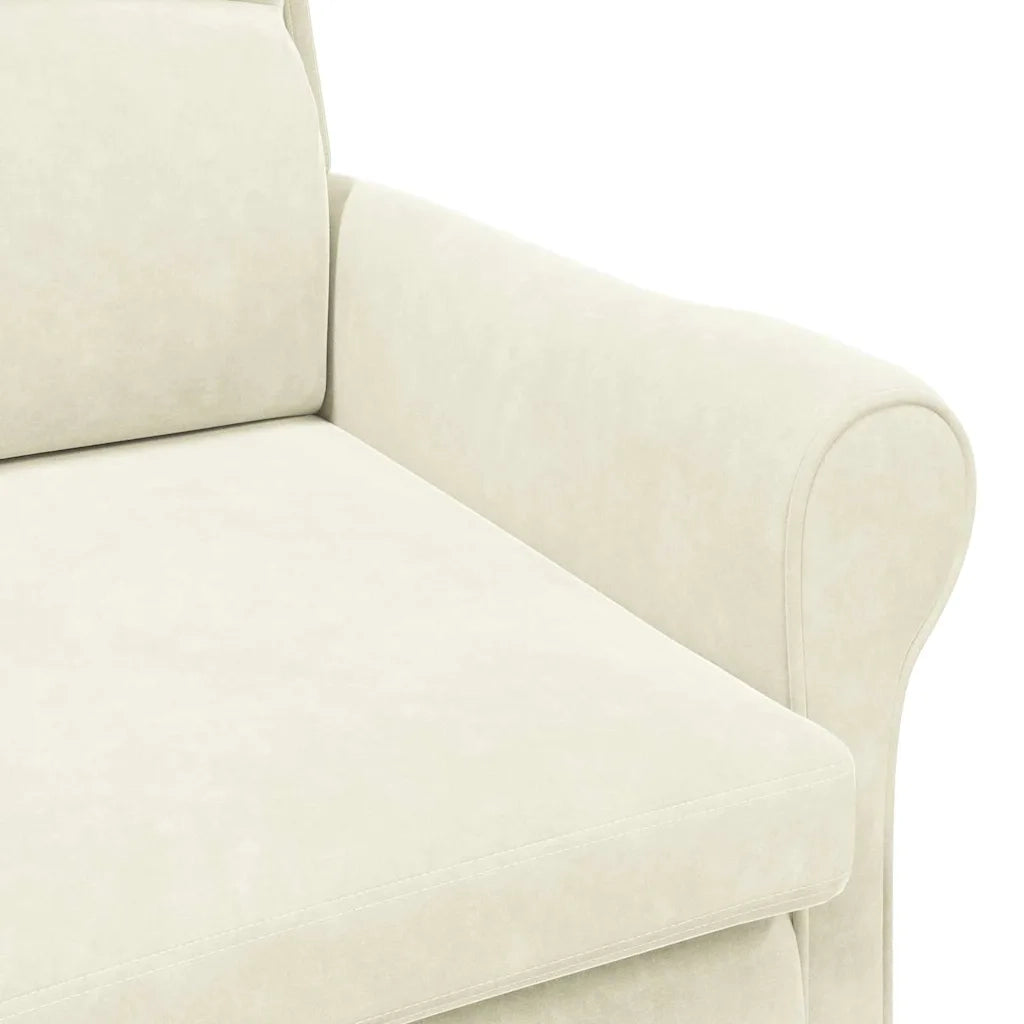 poltrona Crema 76 x 94 x 102 cm Velluto