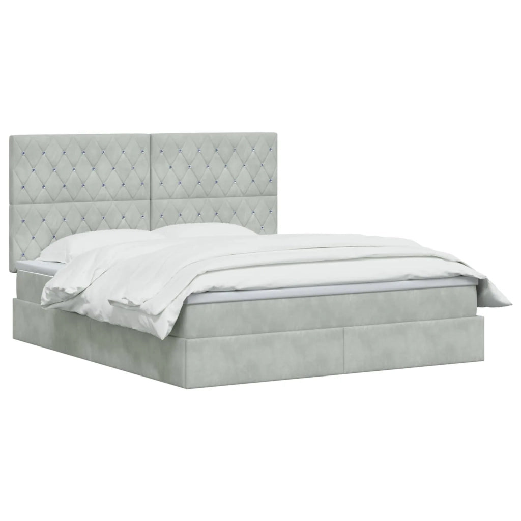Letto con contenitore LED e materasso Grigio Chiaro 3460086