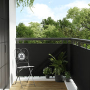 Paravento da Balcone Nero 600x80 cm in Polyrattan 156304