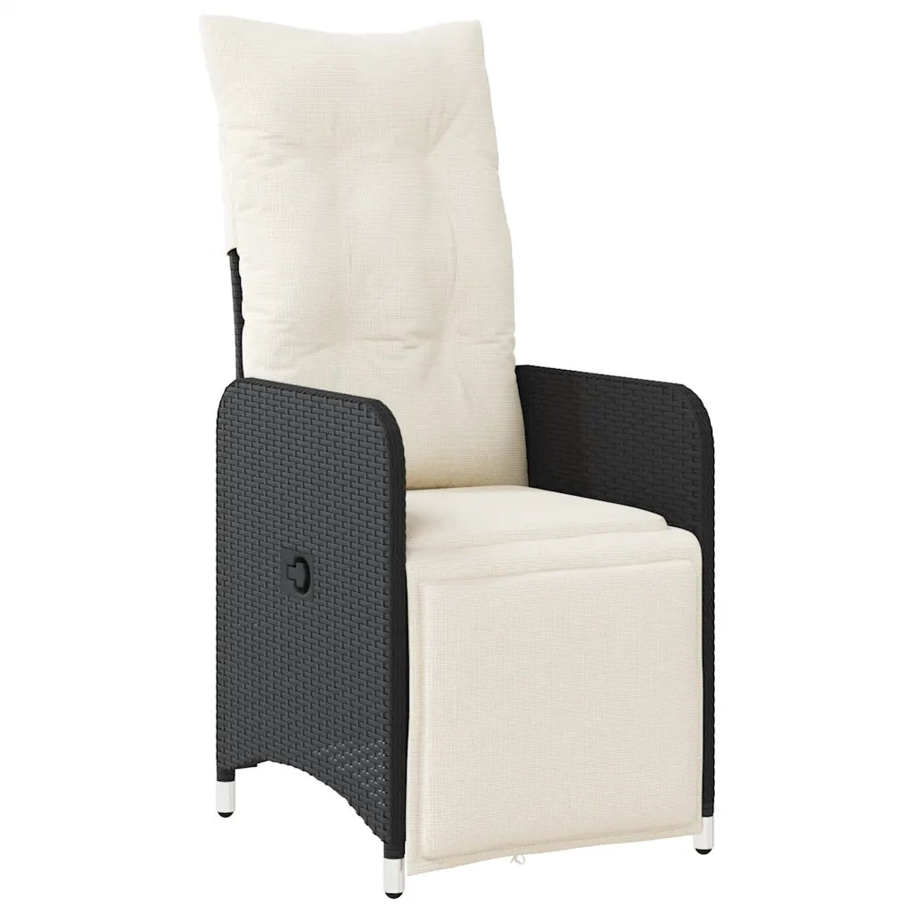 Set da Bistrò da Giardino 11 pz con Cuscini Nero in Polyrattan 3277273