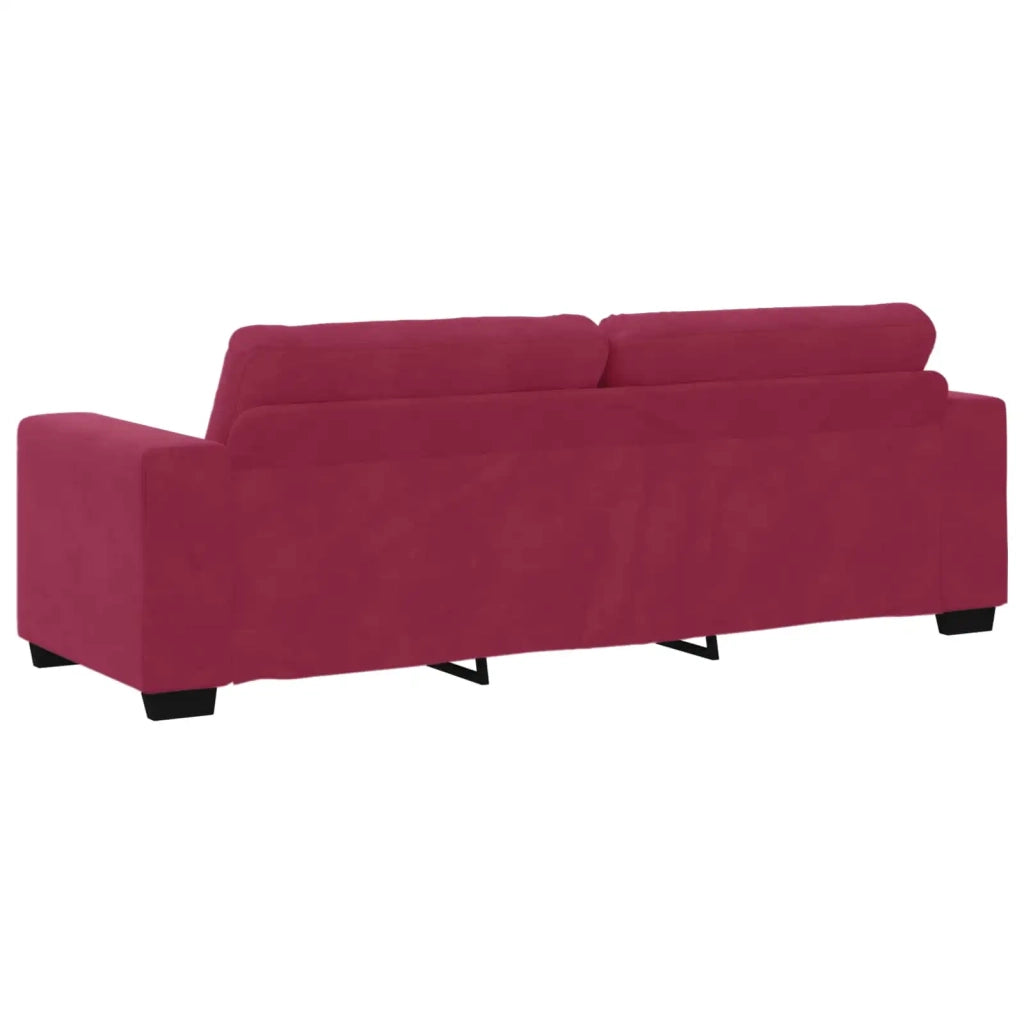 Divano 2 pz Rosso Vino Velluto 3324725