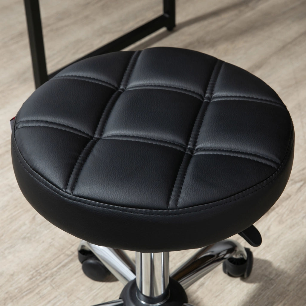 SGABELLO Girevole Regolabile Ø35,5x48-63 cm Nero Set da 2 pezzi