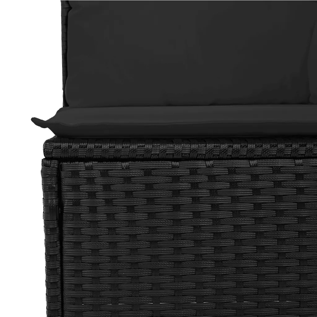Set Divani da Giardino 5 pz con Cuscini in Polyrattan Nero 3255950