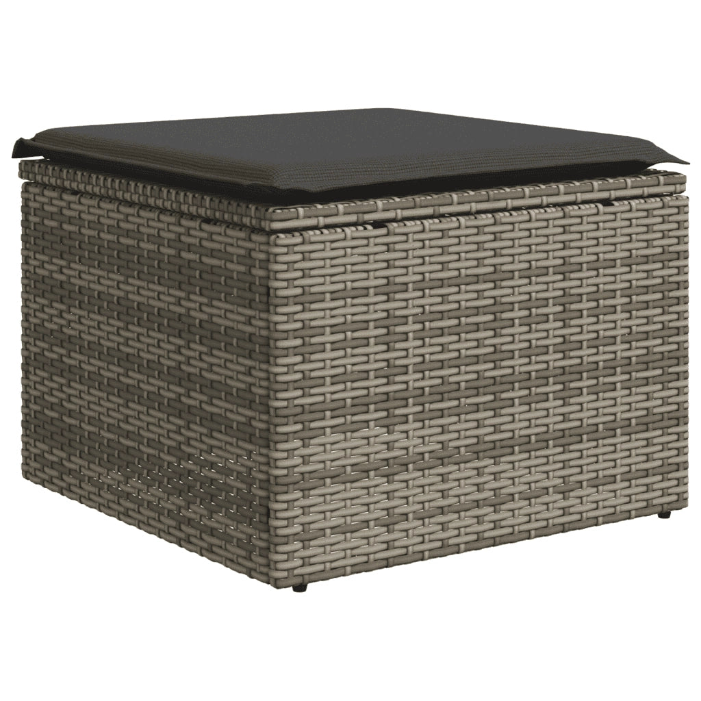 Set Divani da Giardino 7 pz con Cuscini Grigio in Polyrattan 3219290