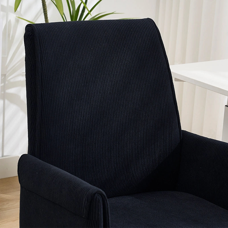 SEDIA Ufficio Ergonomica Girevole Nero Velluto a coste Base Oro