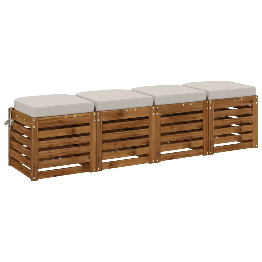 Cuscini per sedile a 4 pezzi SOEST 4 pz 100% Poliestere Bianco 945172