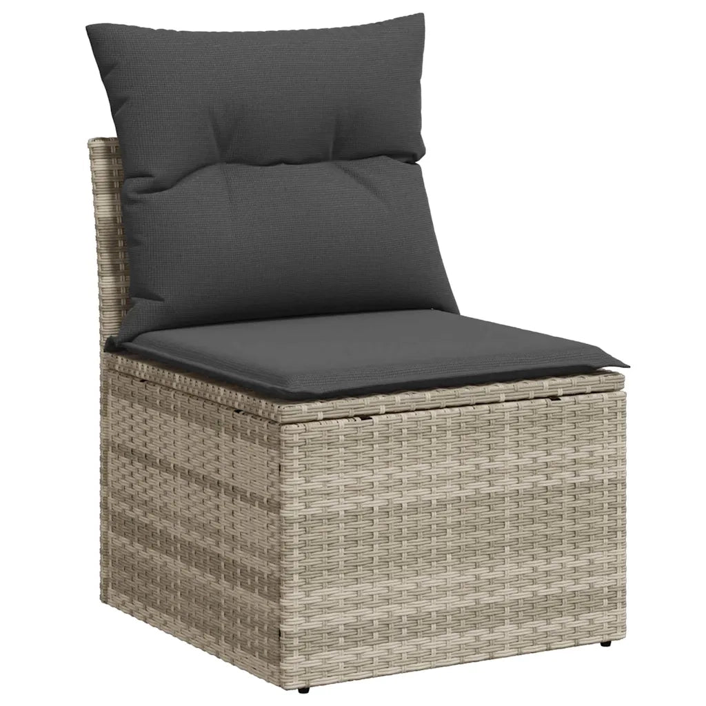 Set Divano da Giardino 9 pcs Grigio chiaro polyrattan 3355451