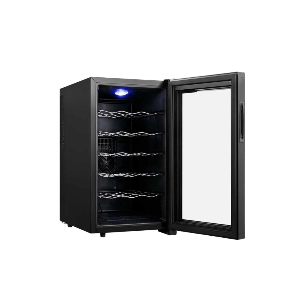 Cantinetta vino 18 bottiglie 48L, temperatura 12-18°C con display touch e porta vetro silenziosa <27dB - Sogo