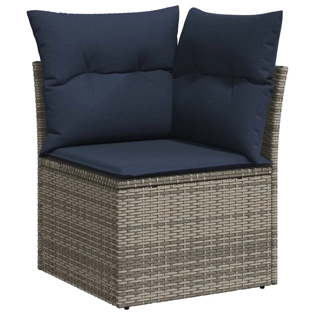 Set Divani da Giardino 8 pz con Cuscini Grigio in Polyrattan 3255851