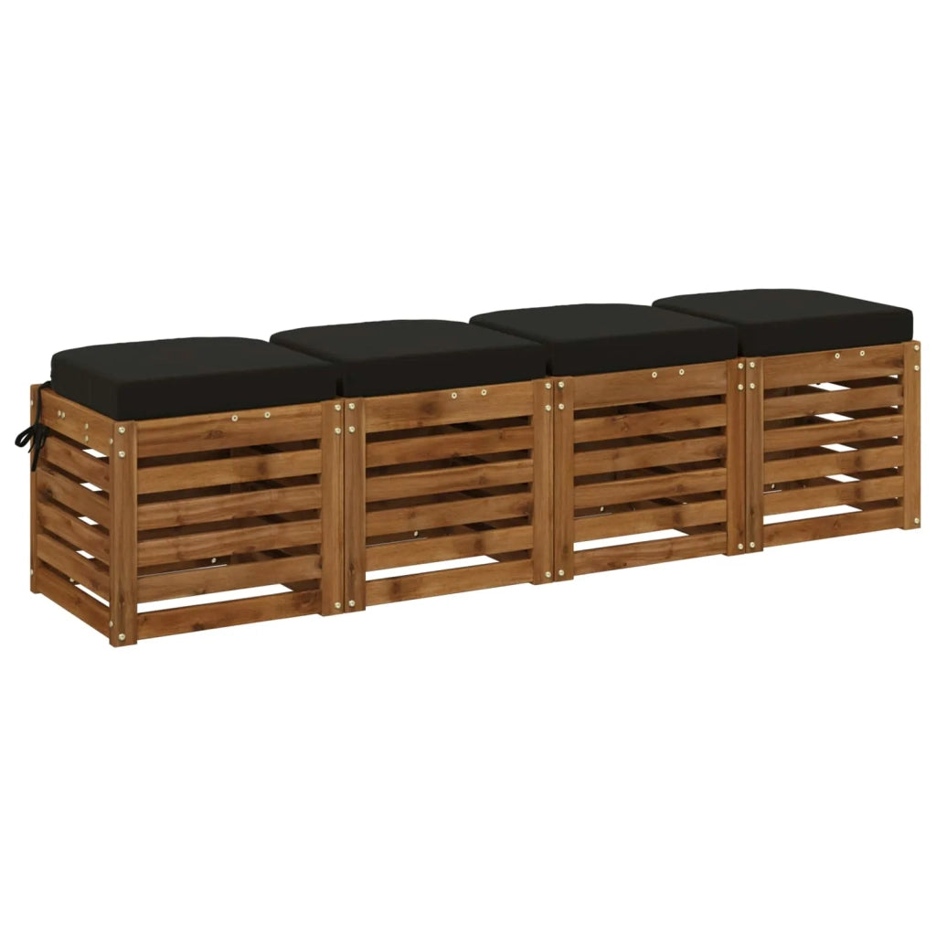 Cuscini per sedile a 4 pezzi SOEST 4 pz 100% Poliestere Nero 945254