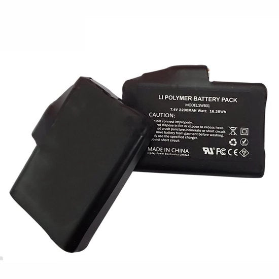 Batteria ricaricabile al litio polimerico - Adatto per guanti riscaldanti - Certificato UL FCC - Nero - 2200mAh - Ideale per giornate fredde...