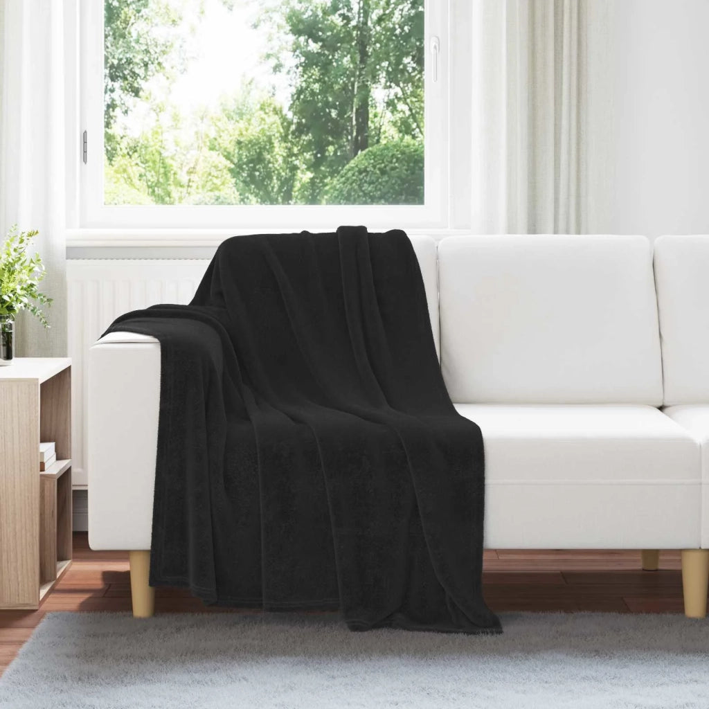 Coperte da Pile 6 pcs Nero 130 x 150 cm Panno 42016809