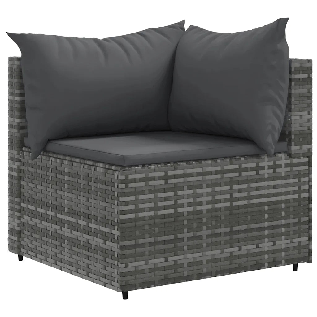 Set Divani da Giardino 6 pz con Cuscini in Polyrattan Grigio 3308242