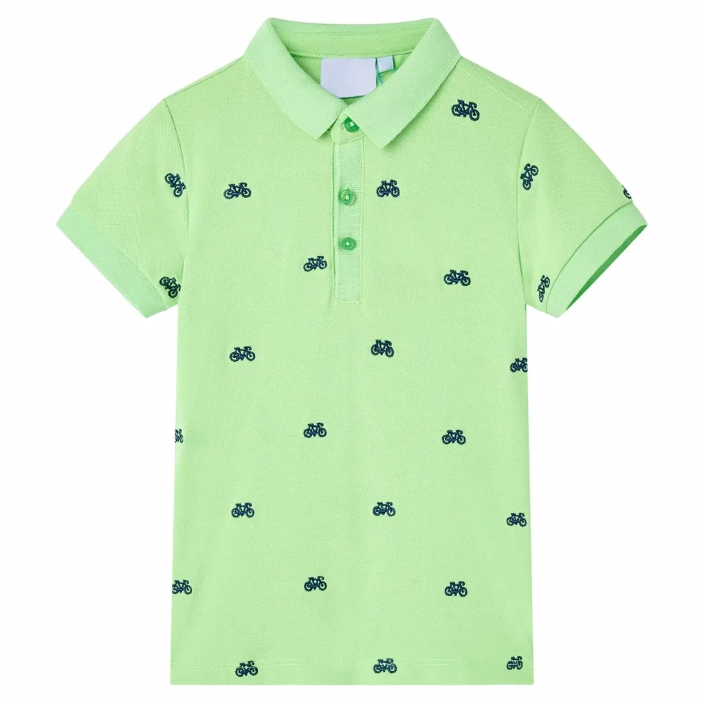 Polo da Bambino Verde Neon 116 12156