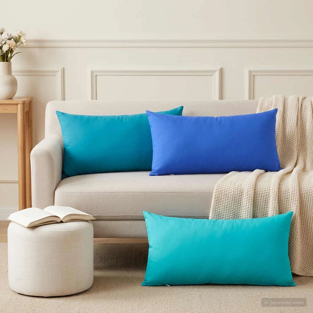 Cuscino con cuscino HEERLEN 2 pz Turchese Poliestere 925867