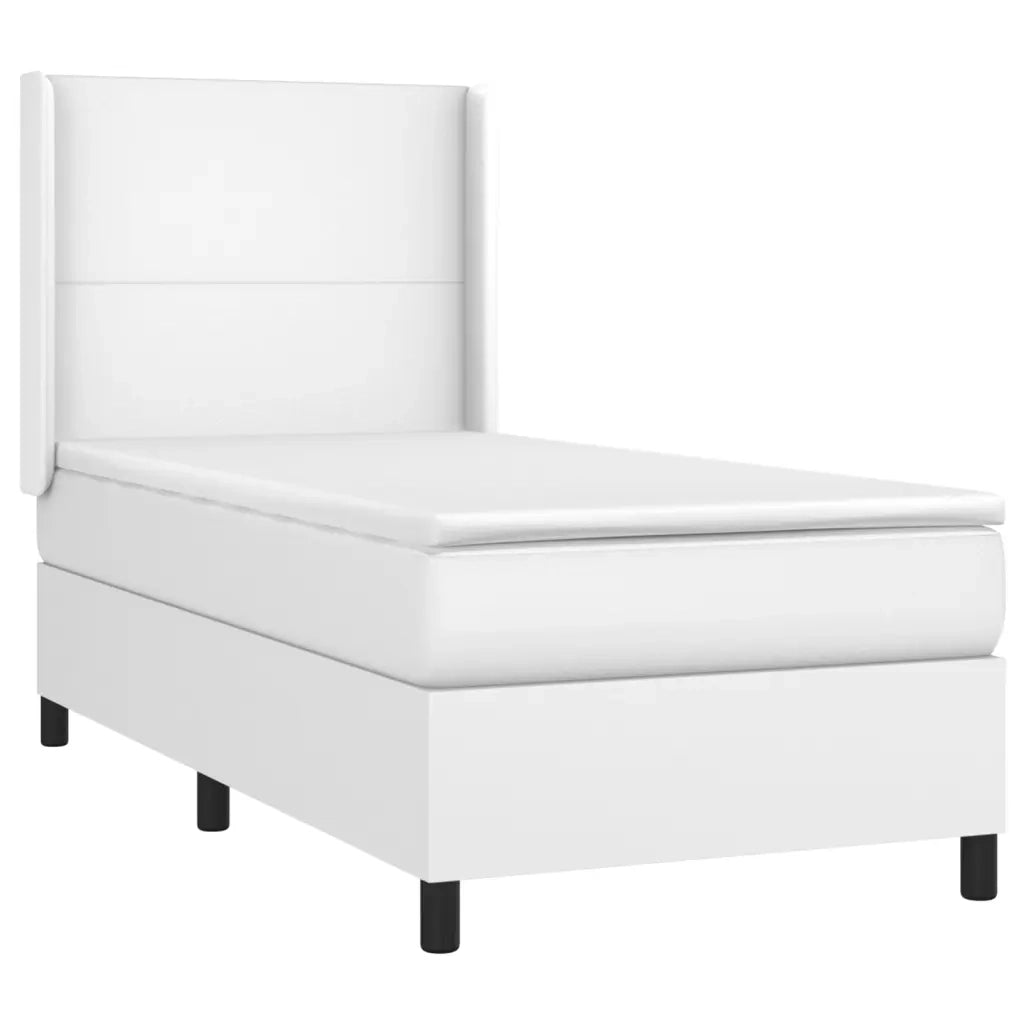 Giroletto Molle con Materasso e LED Bianco 90x200 cm Similpelle 3139242