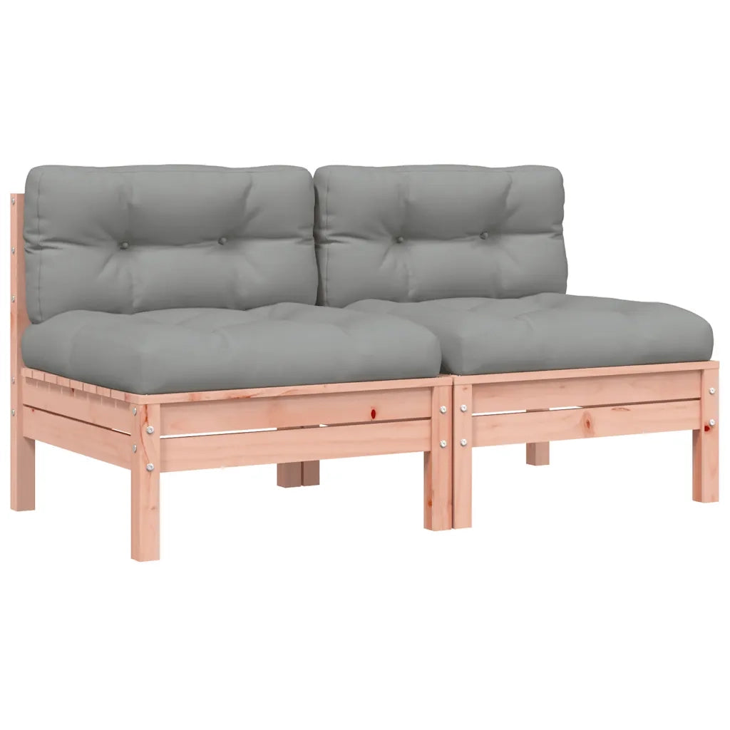 Divani Giardino Senza Braccioli con Cuscini 2 pz Legno Douglas 838163