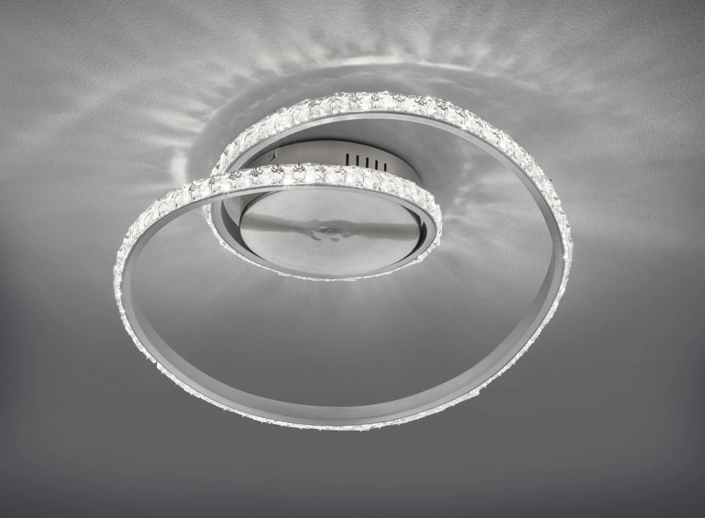 Plafoniera Led Parete Interno effetto Cristallo Telecomando Rubin GD Trio