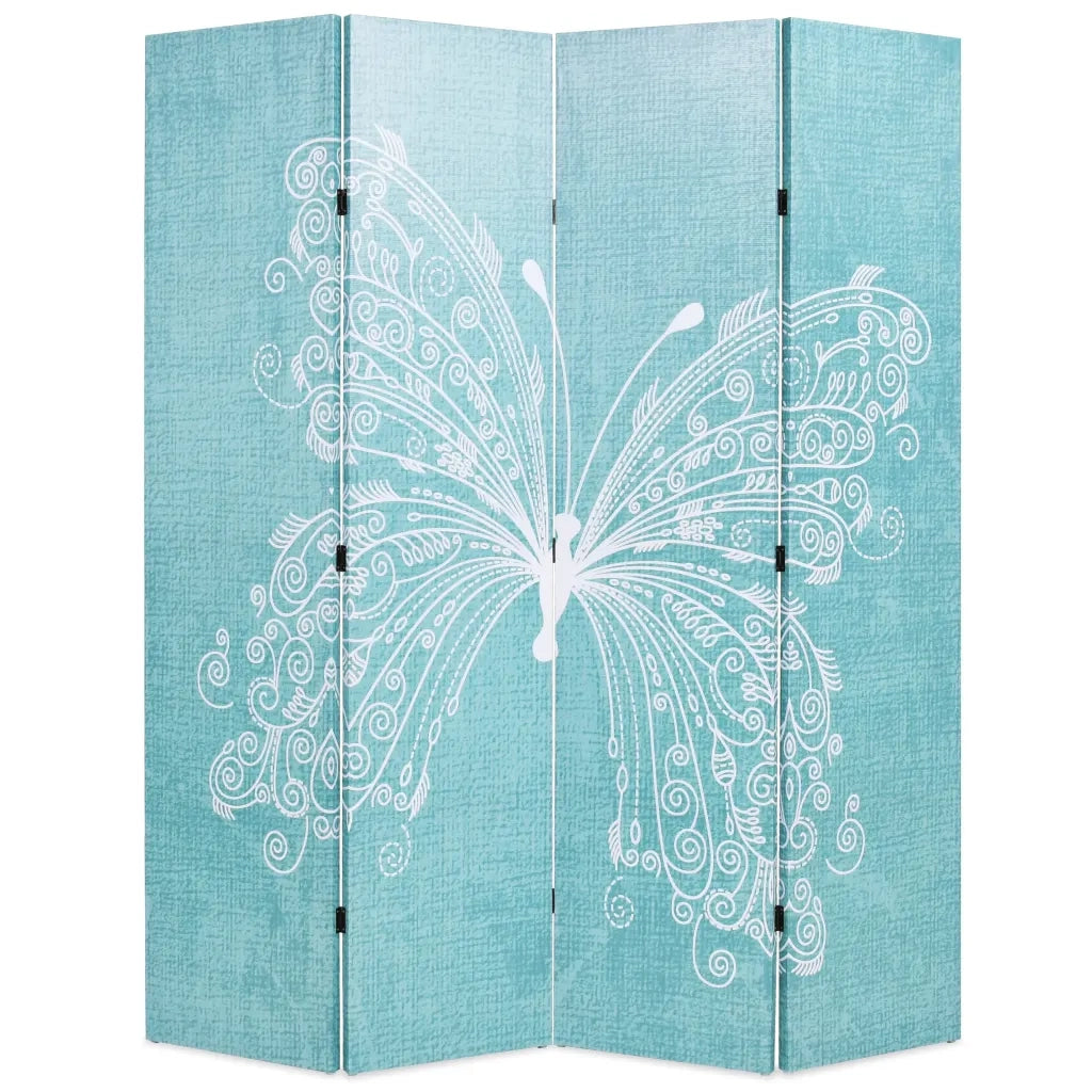 Paravento Pieghevole 160x170 cm Stampa Farfalla Blu 245886
