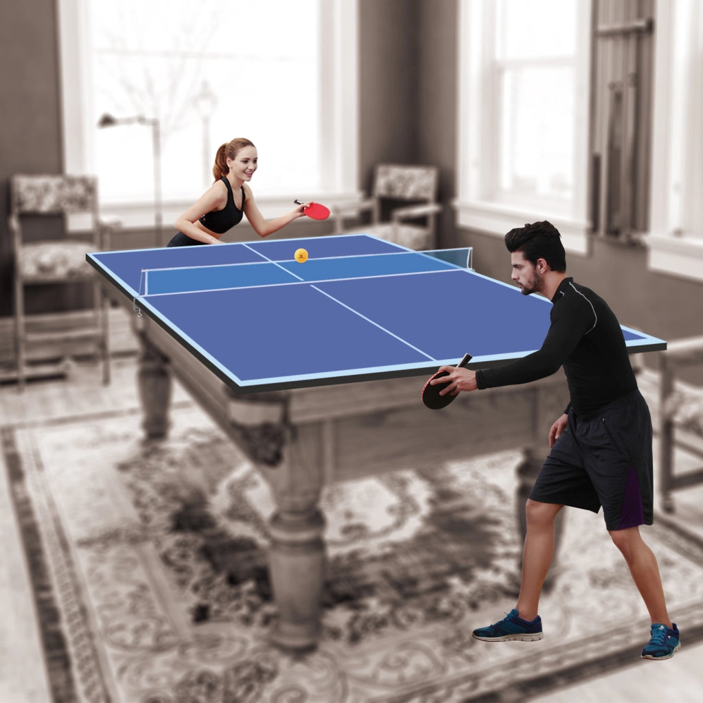 Piano da ping pong 121.92x60.96x2.54 cm pieghevole in MDF blu