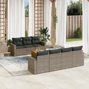 Set Divano da Giardino 8 pz con Cuscini Grigio in Polyrattan 3256361