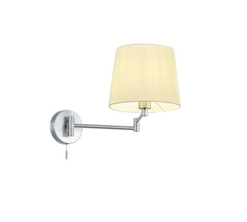 Applique Parete Interno Doppio Snodo Acciaio Paralume Bianco Lyon GD Trio