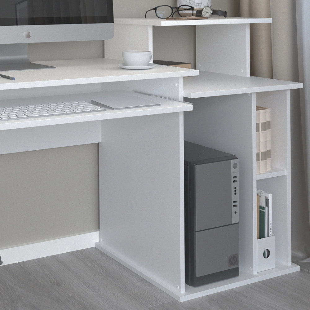 Vicco Scrivania con ripiani Bianco 130 x 55 cm
