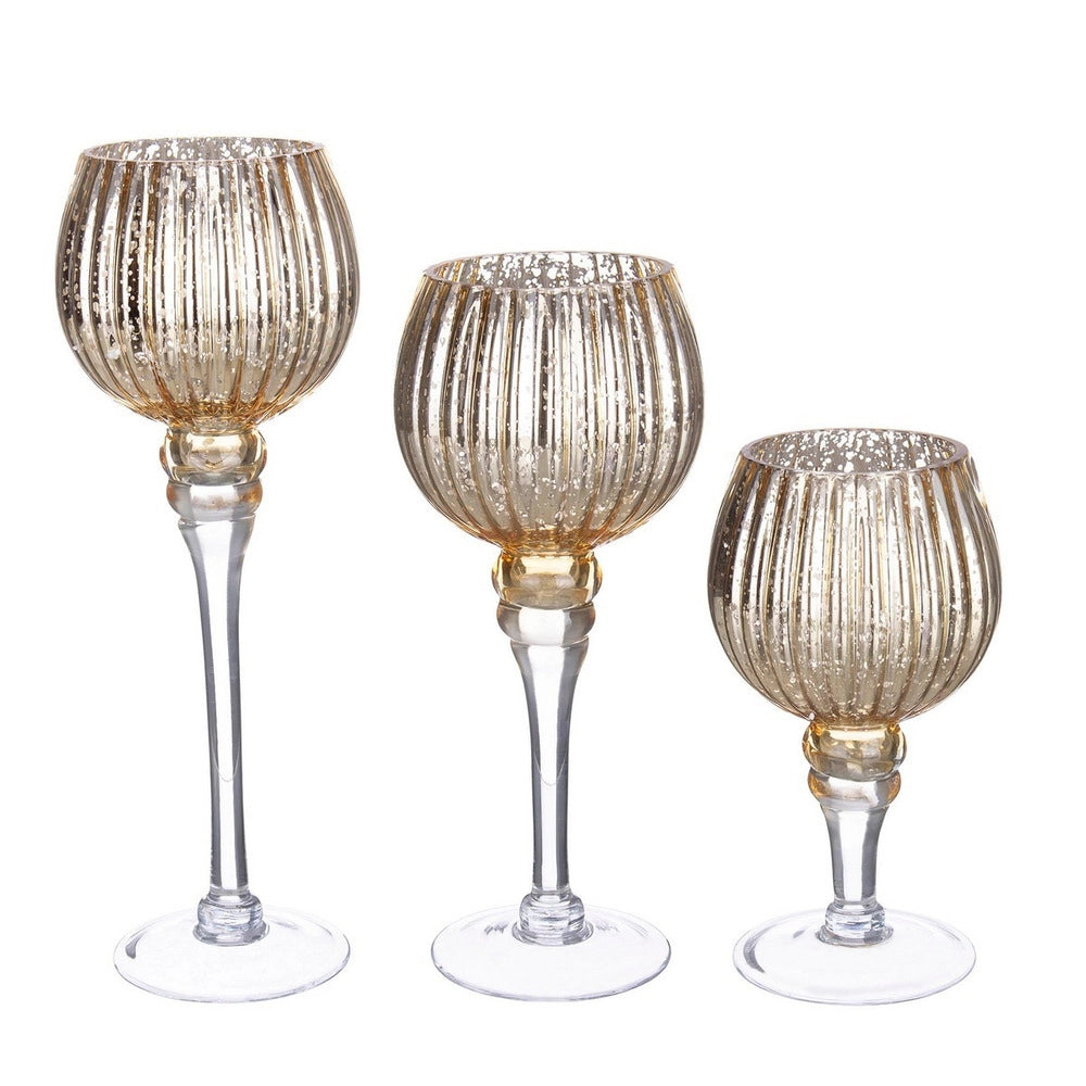 Portacandela di Natale con Calice Oro Sheila Elegante Formato: H 25 cm