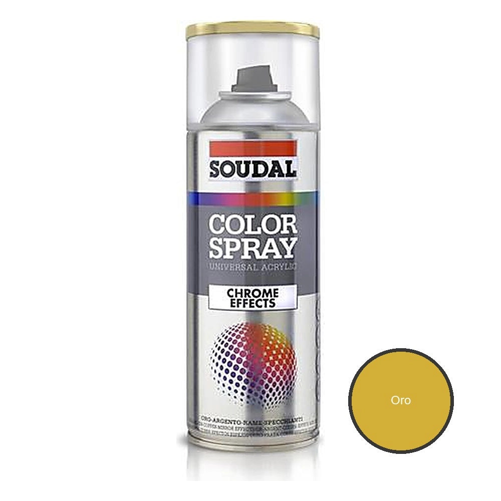 Smalto spray decorativo soudal 400 ml *** colore- oro specchiato soudal 400 ml, confezione 1