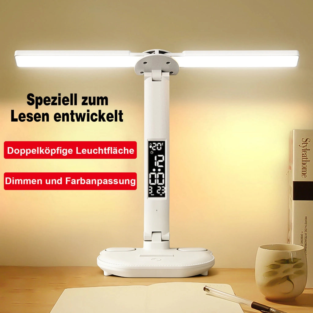 Lampada da scrivania LED bianca a doppia testa 3W