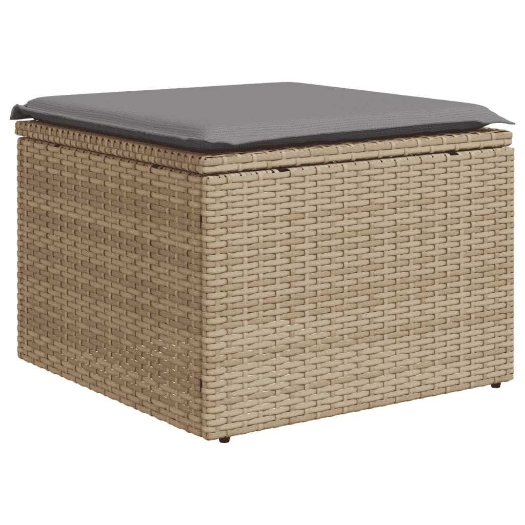 Set Divani da Giardino 11 pz con Cuscini Beige in Polyrattan 3274592